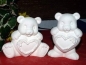 Preview: Teddies mit Herz (2) - bis 12,7 cm hoch - Schrühware