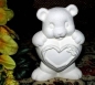 Preview: Teddies mit Herz (2) - bis 12,7 cm hoch - Schrühware