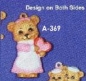 Preview: ALBERTAS–Gießform – neu – Teddymädchen mit Herz  – Ornament – Hänger – 9,2 cm – Design auf Vorder-​ und Rückseite