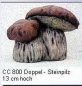 Preview: Doppel-Steinpilz – 13 cm hoch – Schrühware