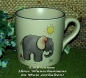 Preview: Keramik-Tasse - Becher mit Wunschtext – Motiv: 1 x Sunshine Elephant – Elefant mit Sonne