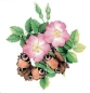 Preview: Keramik-Tasse - Becher mit Wunschname – Motiv: 1 x Schmetterlinge & Rosen 75 mm