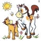 Preview: Keramik-Tasse  - Becher mit Wunschname – Motiv: 1 x Ponies – 60 mm