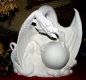 Preview: Windlicht - Dragon Millenium – Drache mit Weltkugel – 28 x 28 cm  - Schrühware