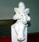 Preview: Pierrot mit Horn - Kantensitzer - 32,5 cm hoch - Schrühware