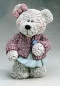 Preview: Teddymädchen mit Schleife - 27 cm hoch - Schrühware