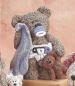 Preview: Teddy mit Schnuller und Tuch - 25 cm hoch - Schrühware