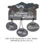 Preview: Töpfer-Türschild – Flachbild – Haus Bonsai mit 3 Anhängern – modern – 24 x 25 cm – aufwändige Handarbeit