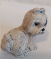 Preview: Hund – hell – Shih Tzu – 8 x 8 cm   – Handarbeit aus Keramik – aufwändig bemalt – Unikat