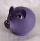Preview: Sparschwein mit Stopfen – lila  – 13,5 x 9,5 cm lang – Handarbeit – hochwertige Keramik – Wunschname möglich