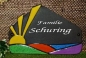 Preview: Keramik-Türschild – Landschaft mit Sonne – 18 x 12 cm - Schriftfeld schwarzbraun – Handarbeit