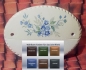 Preview: Keramik-Türschild – Blumen – 13 x 10 cm – Farbauswahl für Schriftfeld – Handarbeit