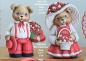 Preview: Valentine Bears im 2er-Set – Boy & Girl – 24 und 25 cm hoch – Schrühware