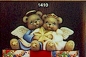 Preview: Teddy – Engelpaar – Cuddle Bear Angels – 16,5 x 11,5 cm – Schrühware