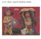Preview: Indianerkinder im 2er-Set – März und April – bis 14 cm hoch – Schrühware