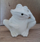 Preview: Brunnenfigur – Goofy Frog -  Frosch - sich kratzend – 15 cm hoch – Schrühware – Sonderangebot