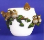 Preview: Blumentopf mit Weinranken und Vögeln – 22,8 cm hoch – Schrühware