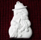 Preview: Schneemann – Ornament – Hänger – 9,2 cm – Design auf Vorder- und Rückseite – Schrühware