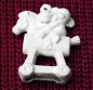 Preview: ALBERTAS–Gießform – neu – Maus auf Schaukelpferd - Ornament – Hänger – 9,2 cm – Design auf Vorder-​ und Rückseite