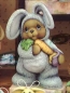 Preview: Teddyhase – Mädchen mit Möhre – 23 cm hoch – Schrühware