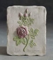 Preview: Wandkachel mit Rose – 23 x 15 cm – Schrühware