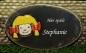 Preview: Keramik-Türschild – Mädchen – 5 x 8,5 cm – Schriftfeld braun – Handarbeit