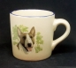 Preview: Keramik-Tasse  - Becher mit Wunschname – Motiv: 1 x Hund – Bullterrier