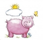 Preview: Keramik-Tasse - Becher mit Wunschtext – Motiv: 1 x Sunshine Pig – Schwein mit Sonne