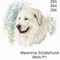 Preview: Keramik-Tasse  - Becher mit Wunschname – Motiv: 1 x Maremma-Schäferhund – Hund