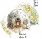 Preview: Keramik-Tasse  - Becher mit Wunschname – Motiv: 1 x Hund – Bobtail – Old English Sheepdog