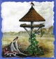 Preview: 10 Bögen je 17 x 37,5 cm - VLOEI-Dekormotiv 54 - Vogelhaus