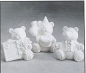 Preview: Festtags-Teddys im 3er-Set – je 8 cm hoch – Schrühware