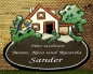 Preview: Töpfer-Türschild – Haus mit Sonnenschirm – 20 x 17 cm – Flachbild – aufwändige Handarbeit