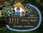 Preview: Töpfer-Türschild – Haus mit Zaun – 23 x 16,5 cm – Reliefbild – sehr aufwändige Handarbeit