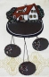 Preview: Töpfer-Türschild – Haus mit Erker – 3 Anhänger – 18 x 30 cm – Reliefbild – aufwändige Handarbeit