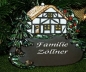 Preview: Töpfer-Türschild – Haus mit Tanne, Apfelbaum und Igel – 20 x 15 cm – Reliefbild – schöne aufwändige Handarbeit