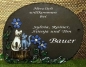 Preview: Töpfer-Türschild – Katzenpaar mit Blumen – blau – 20 x 15 cm – Reliefbild – sehr aufwändige Handarbeit – DISC