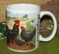 Preview: Keramik-Tasse - Becher mit Wunschname – Rundum-Motiv: Hahn und Henne – Ancona