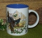 Preview: Keramik-Tasse - Becher mit Wunschname – Motiv: 1 x Auerhahn – 80 mm