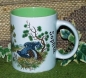 Preview: Keramik-Tasse - Becher mit Wunschname – Motiv: 1 x Birkhuhn – 80 mm – Tasse innen blau, nicht grün