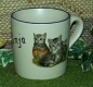 Preview: Keramik-Tasse - Becher mit Wunschtext – Motiv: 1 x Katzen