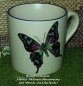 Preview: Keramik-Tasse  - Becher mit Wunschname – Motiv: 1 x Schmetterling 75 mm