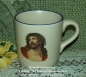 Preview: Keramik-Tasse - Becher mit Wunschname – Motiv: 1 x Jesus Christus – 60 mm