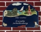 Preview: Keramik-Türschild – maritim – Seehund – Leuchtturm – 19 x 14 cm – Schriftfeld dunkelblau – Handarbeit