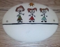 Preview: Keramiktürschild - Strichmännchen - Mutter - 2 Mädchen