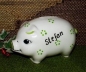 Preview: Sparschwein - klein - mit Metallschloss und Schlüssel - 10 x 8 cm – Schrühware