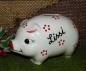 Preview: Sparschwein - klein - mit Metallschloss und Schlüssel - 10 x 8 cm – Schrühware