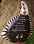 Preview: Türschild – getöpfert – Fisch – 20 x 16 cm - Schriftfeld braun – Handarbeit – Unikat
