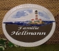 Preview: Keramik-Türschild – Lasergravur – 16 x 12,5 cm – Farb- und Schriftauswahl – Leuchtturm auf Insel