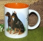 Preview: Keramik-Tasse  - Becher mit Wunschtext – Motiv: 1 x Dobermann-Paar - Hunde